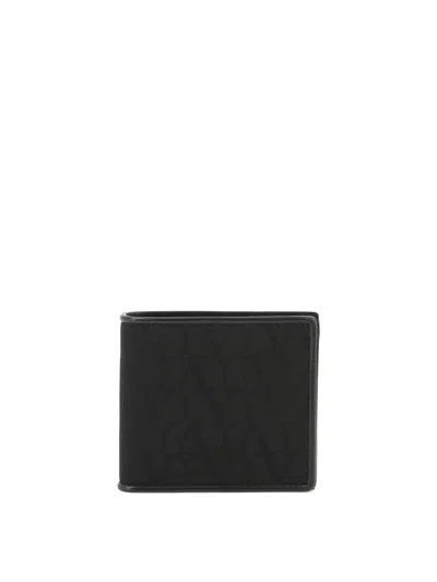 Shop Valentino Garavani Wallet In Toile Iconographe Technical Fabric In Black