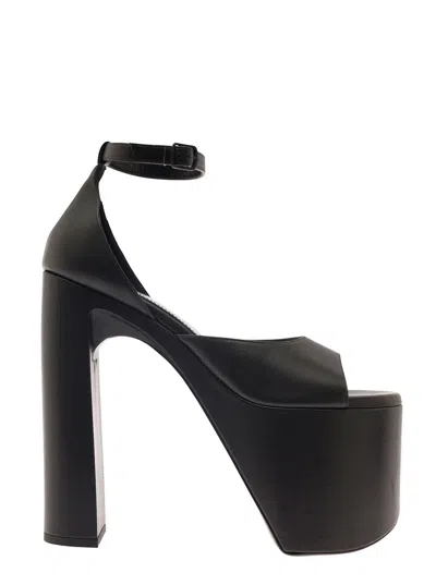Shop Balenciaga Camden Sandals With Oversized Platform In Smooth Leather In Black