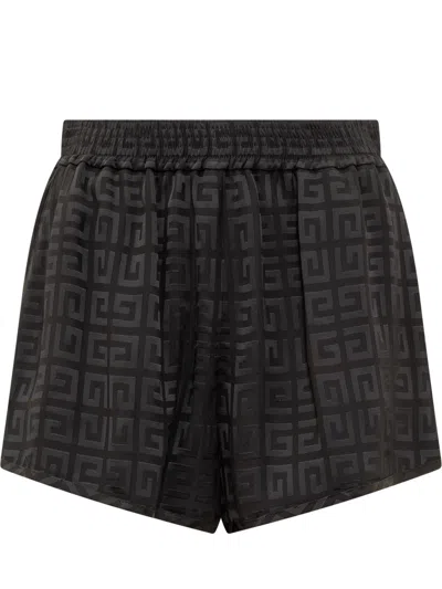 Shop Givenchy Shorts With Zip In 4g Jacquard In Black