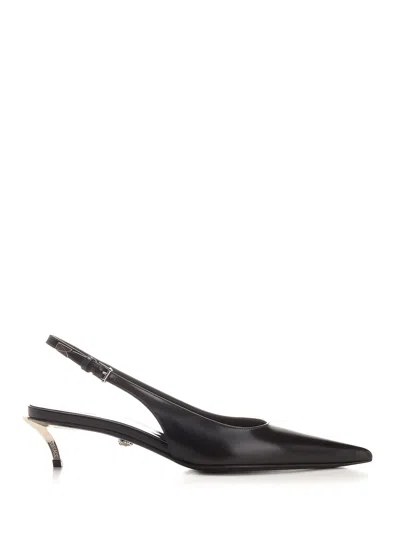 Shop Versace Pin-point Slingback Pumps In Black