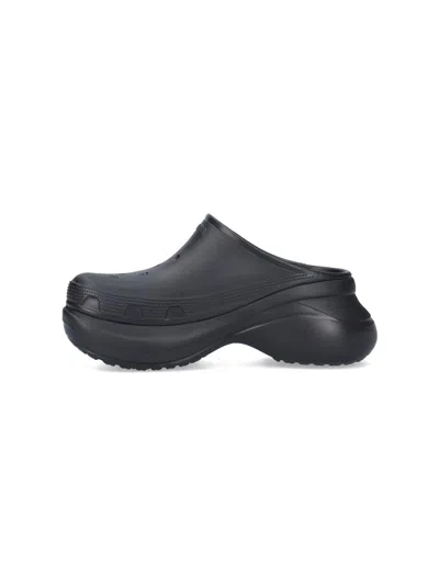 Shop Balenciaga X Crocs Mules Slip-on In Black