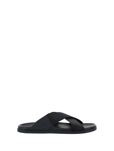 Shop Givenchy Crossed Strap Sandals In Black