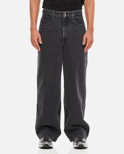 Shop Givenchy Low Crotch Wide Jeans In Black