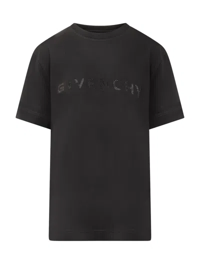 Shop Givenchy Rhinestone T-shirt In Black