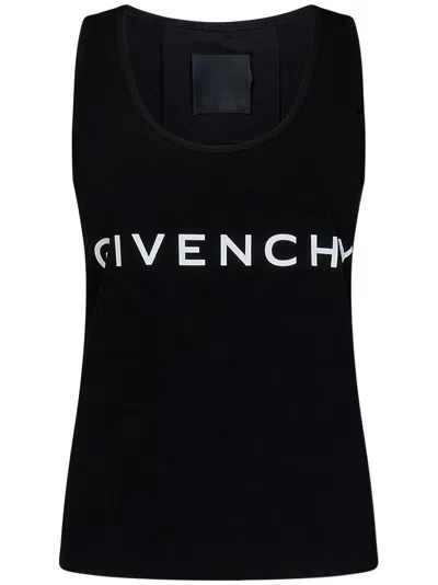 Shop Givenchy Logo Print Tank Top In Black