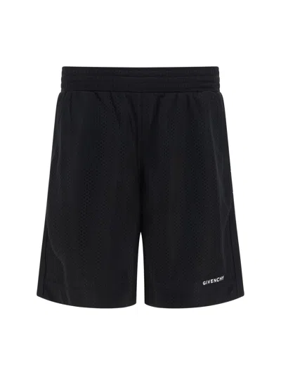 Shop Givenchy Black Mesh  Bermuda Shorts
