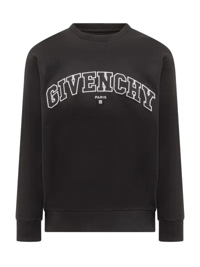 Shop Givenchy College Embroidery Sweatshirt In Black
