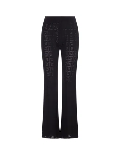 Shop Givenchy 4g Jacquard Flared Trousers In Black