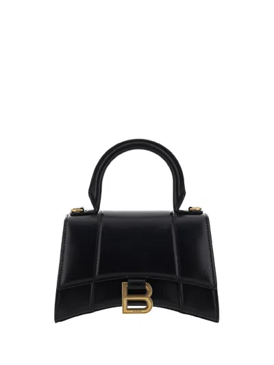 Shop Balenciaga Hourglass Top Hand Bag In Black