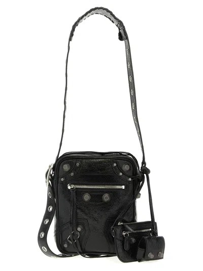 Shop Balenciaga Le Cagole Leather Crossbody Bag In Black