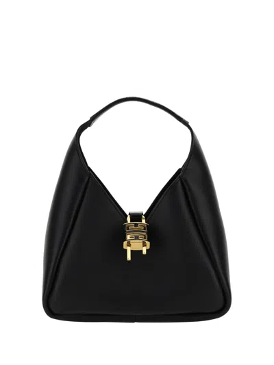 Shop Givenchy G-hobo Leather Mini Handbag In Black