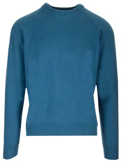 Shop Versace Sweater In Cashmere In Blue
