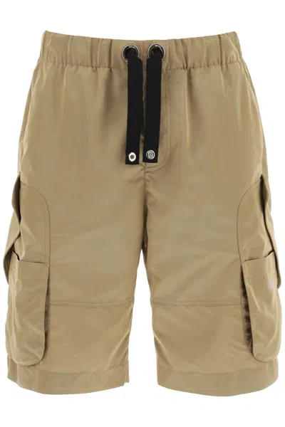 Shop Versace Beige Nylon Shorts In Brown