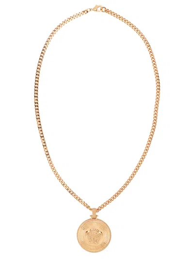 Shop Versace Gold Brass Medusa Biggie Necklace