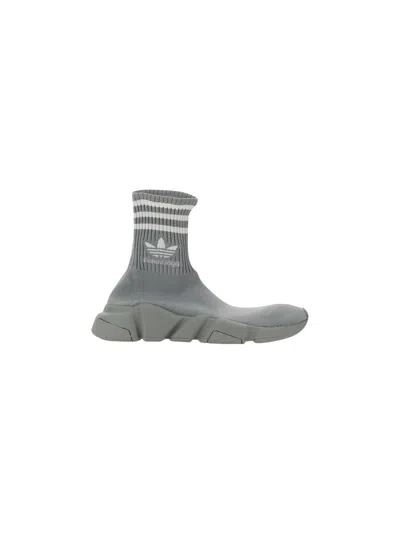Shop Balenciaga Adidas Speed 2.0 Lt Sock Sneakers In Gray