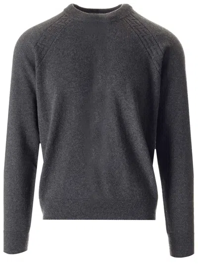Shop Versace Grey La Greca Sweater