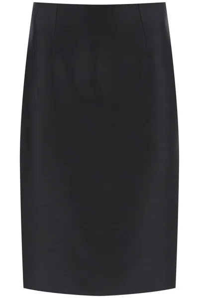 Shop Versace Midi Longuette Skirt In Nero
