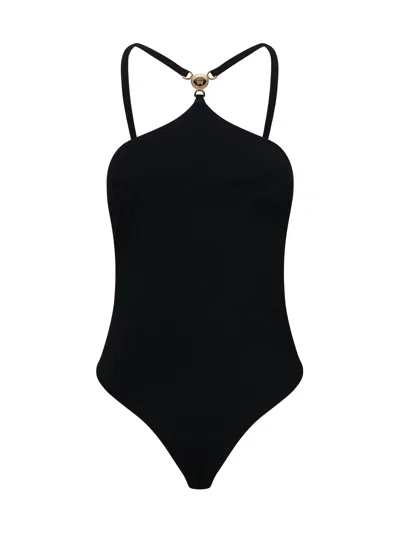 Shop Versace Medusa 95 One-piece Swimsuit In Nero