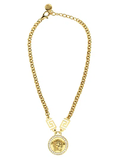Shop Versace Medusa Necklace In O White Gold