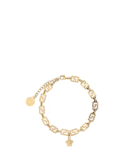 Shop Versace Greca Bracelet In Oro