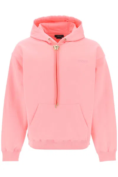 Shop Versace Pink Cotton Sweatshirt In Pastel Pink (pink)
