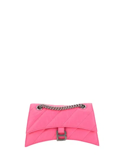 Shop Balenciaga Crush Shoulder Bag In Pink
