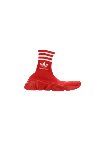 Shop Balenciaga X Adidas Speed 2.0 Lt Sock Sneakers In Red/white Logo