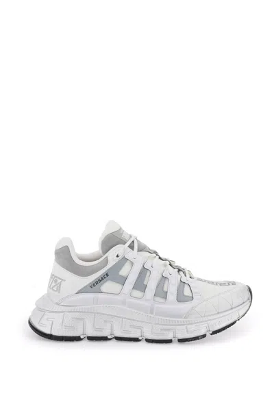 Shop Versace White Trigreca Sneakers