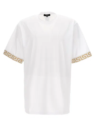 Shop Versace Greca Border Gym T-shirt In White