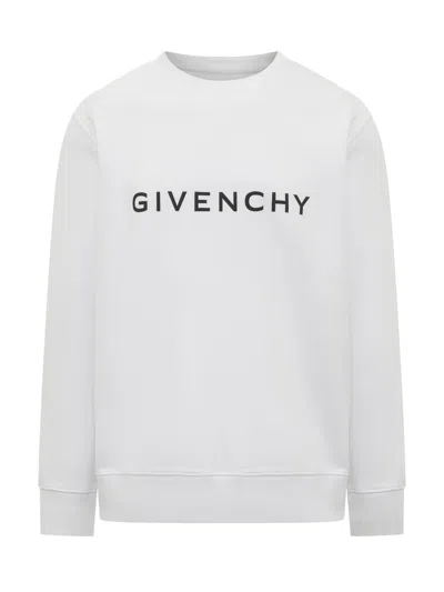 Shop Givenchy Crewneck Sweatshirt With Contrasting Lettering In White
