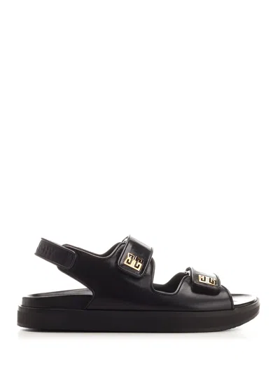 Shop Givenchy 4g Strap Flat Sandals In Black