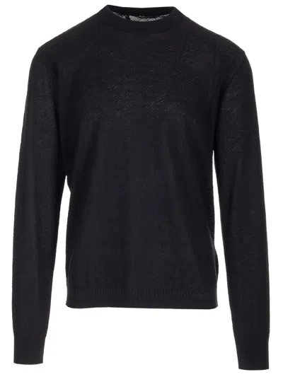 Shop Versace Black La Greca Sweater