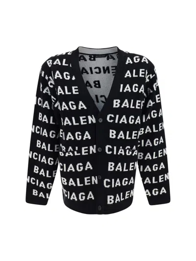 Shop Balenciaga Wool Cardigan In Black