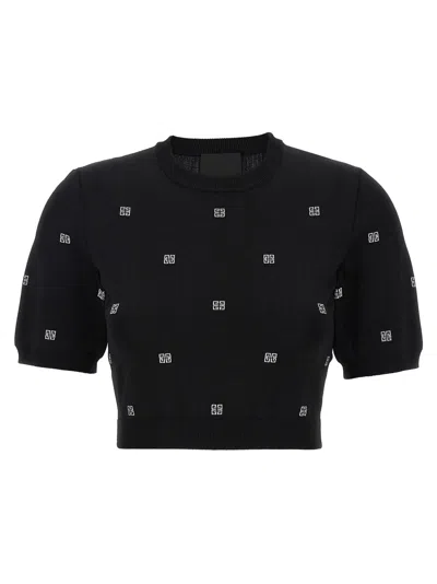 Shop Givenchy All Over Logo Top In Black