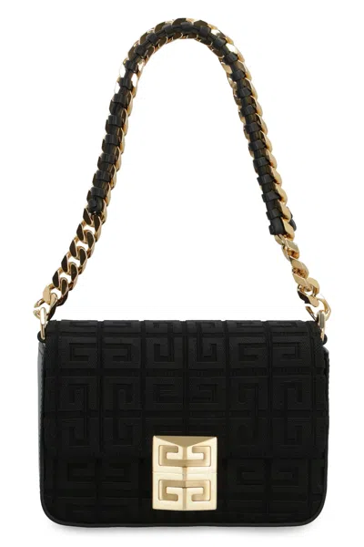 Shop Givenchy Black Small Model 4g Bag With 4g Embroidery And Chain