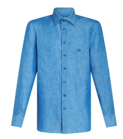 Shop Etro Shirts In Turchese Scuro
