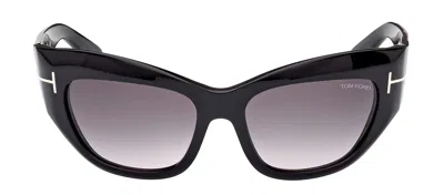 Shop Tom Ford Brianna W Ft1065 01b Wrap Sunglasses In Black