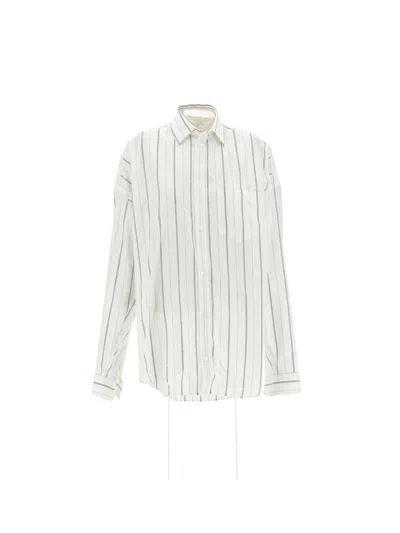 Shop Balenciaga Shirts In White/navy
