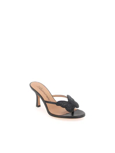 Shop Blumarine Sandals In Nappa Black