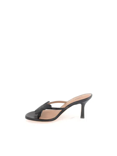 Shop Blumarine Sandals In Nappa Black