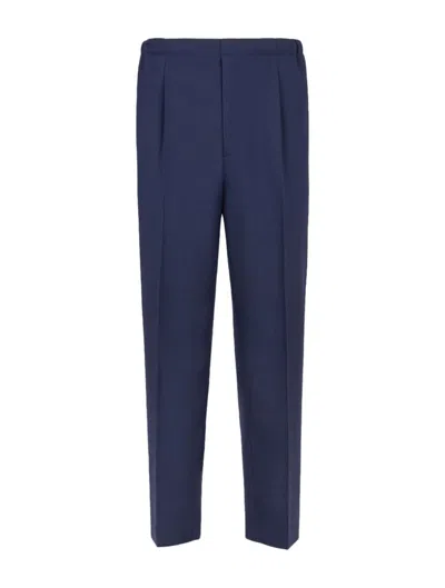 Shop Fendi Regular & Straight Leg Pants In Blue
