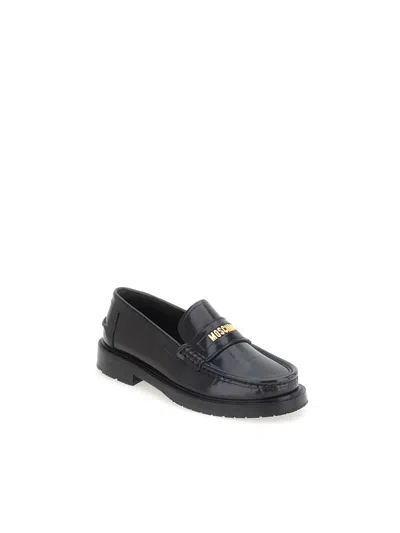 Shop Moschino Loafers In Nero