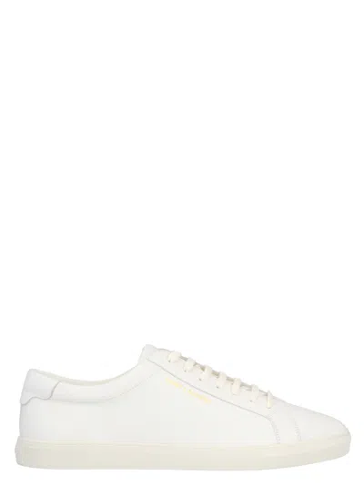 Shop Saint Laurent Low Sneakers With Laces In Blanc Optique