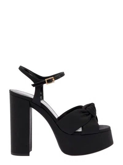 Shop Saint Laurent Platform Sandals In Black