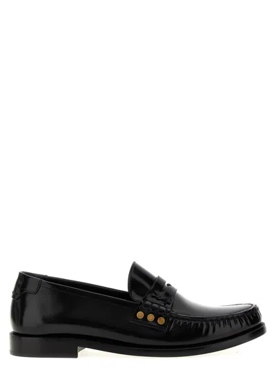 Shop Saint Laurent Le 15 Loafers In Black