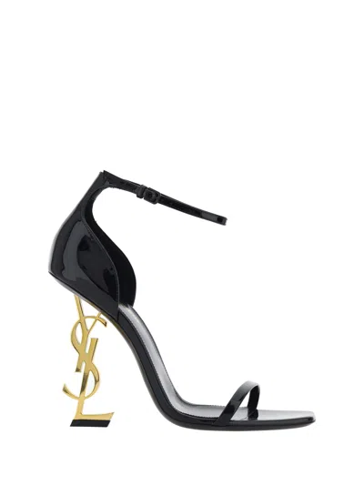 Shop Saint Laurent Opyum Sandal In Patent Leather In Black