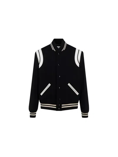 Shop Saint Laurent Teddy Jacket In Wool In Black