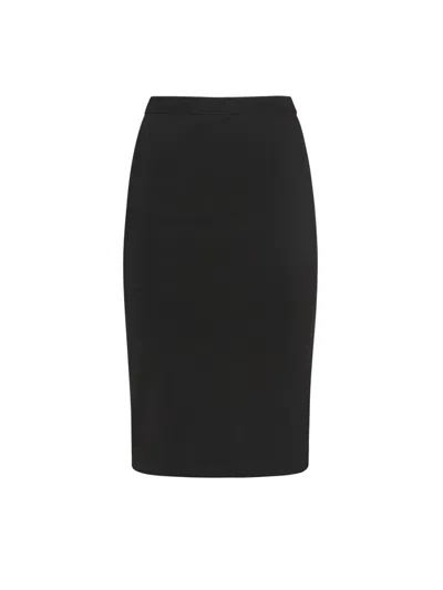 Shop Saint Laurent Pencil Knit Skirt In Black