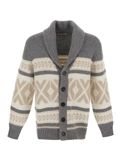 Shop Brunello Cucinelli Shawl Collar Knit Cardigan In Default Title