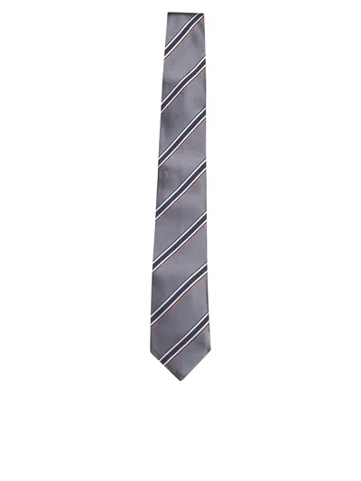 Shop Brunello Cucinelli Silk Tie In Grey
